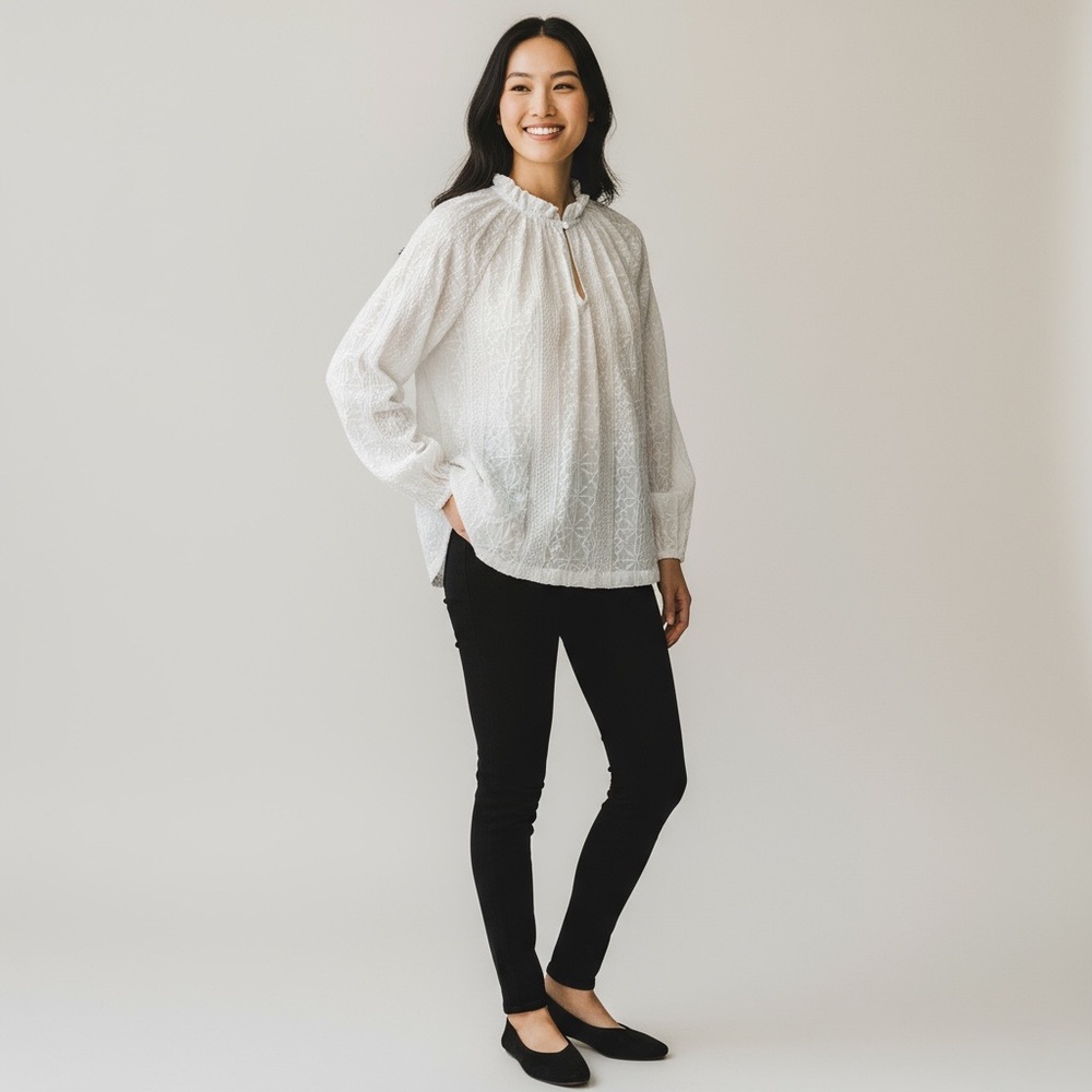Old Navy Cream Lace Blouse
